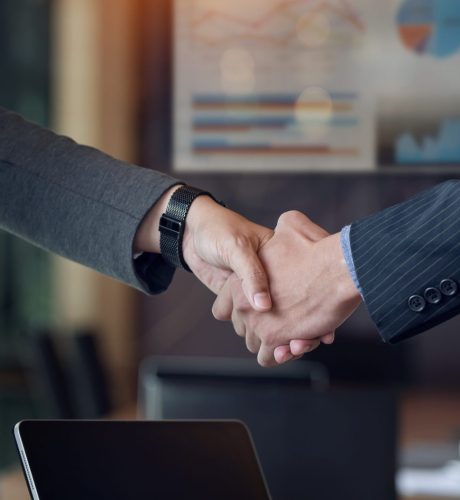 Cropped shot of businessman handshake for teamwork of business merger and acquisition.